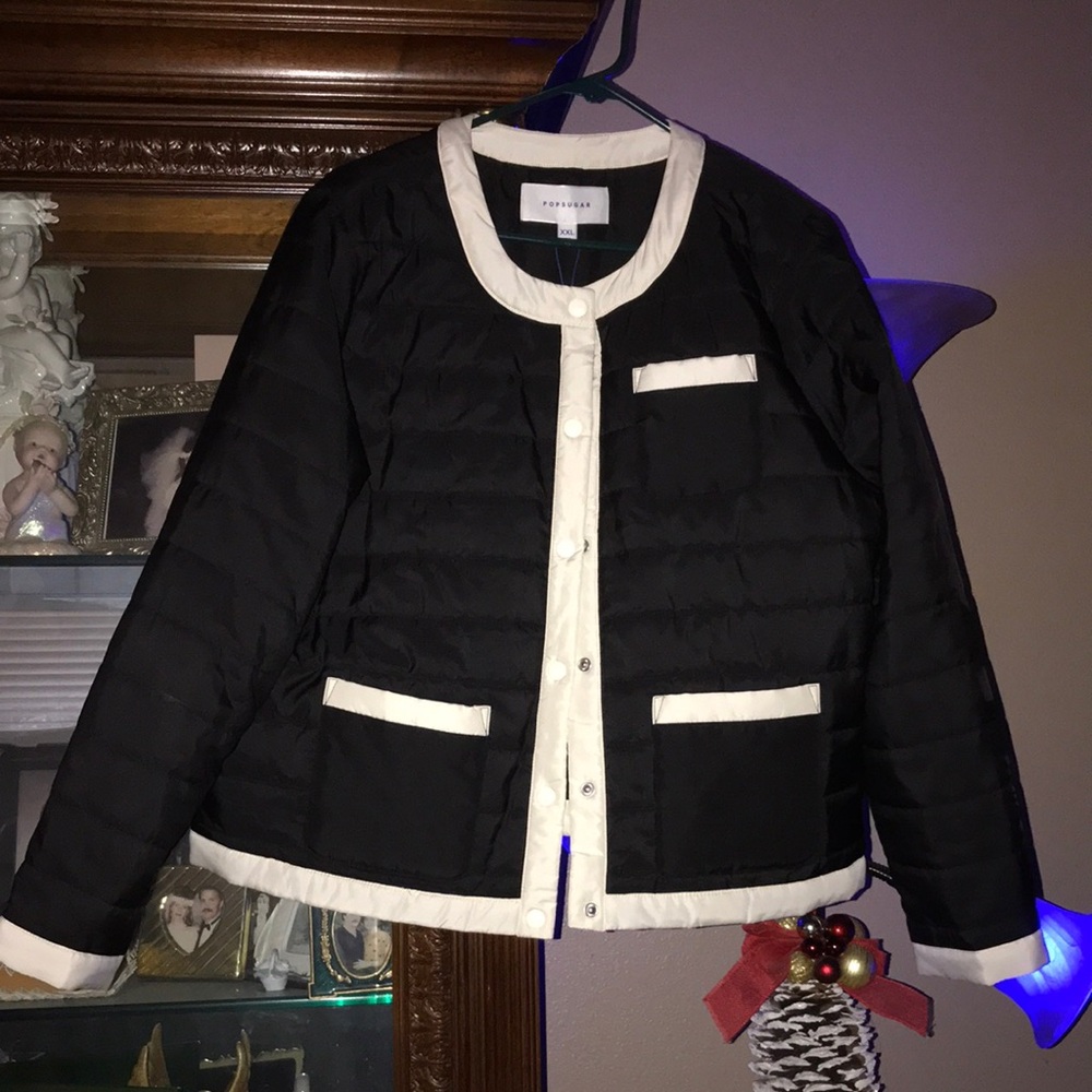 Black and White Quilted Jacket